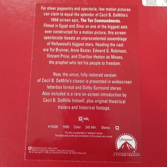 The 10 commandments 40th anniversary collector's edition vhs - Picture 3 of 11